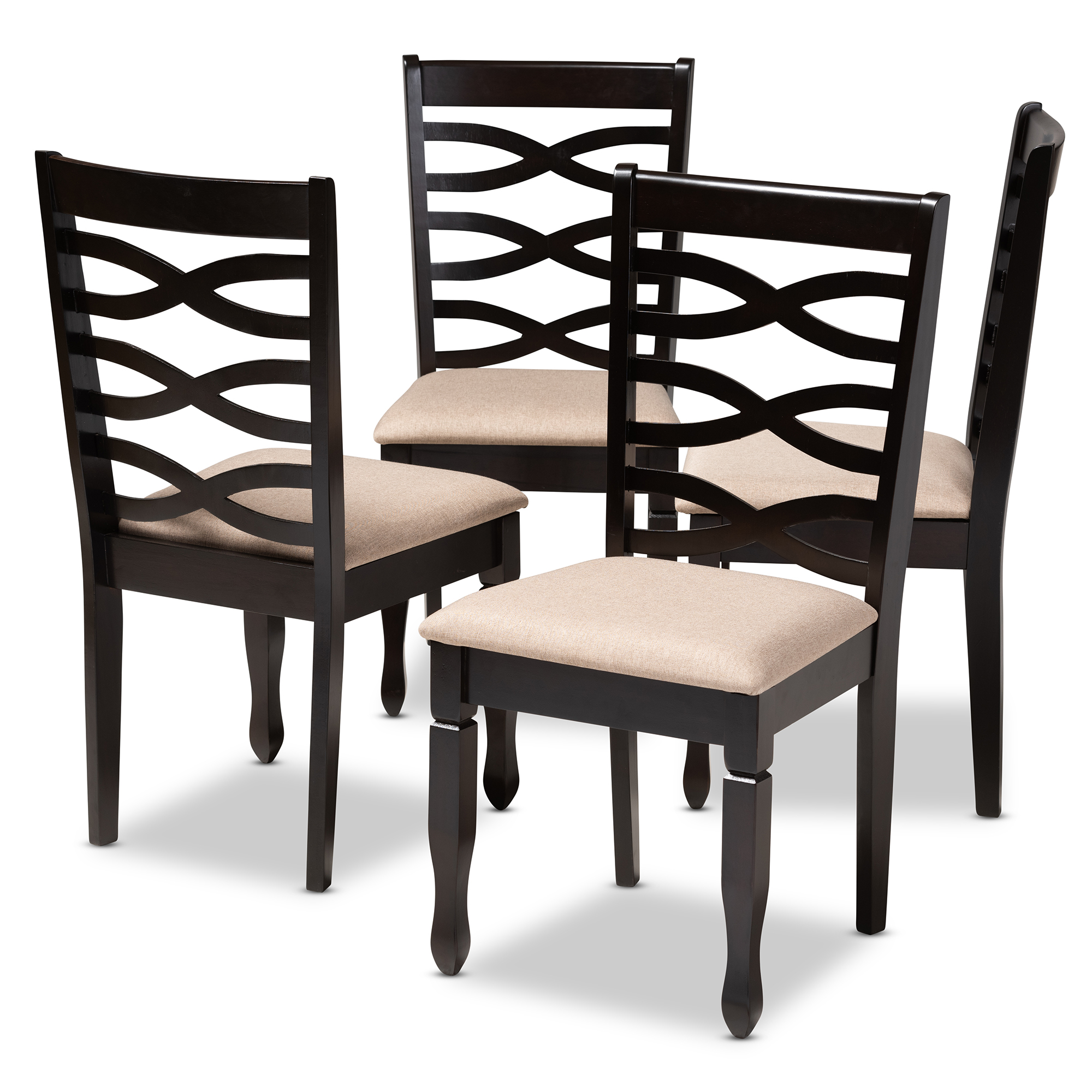 Espresso dining chairs set of deals 4